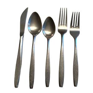 Ekco Eterna Corsaid 5 Piece Setting Butter Knife, Dinner Fork Salad Fork Teaspoo
